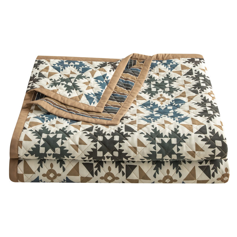 King Size Black and Beige Reversible Microfiber Quilt Set
