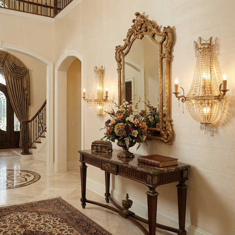 Gilt Crystal Chandelier Sconce
