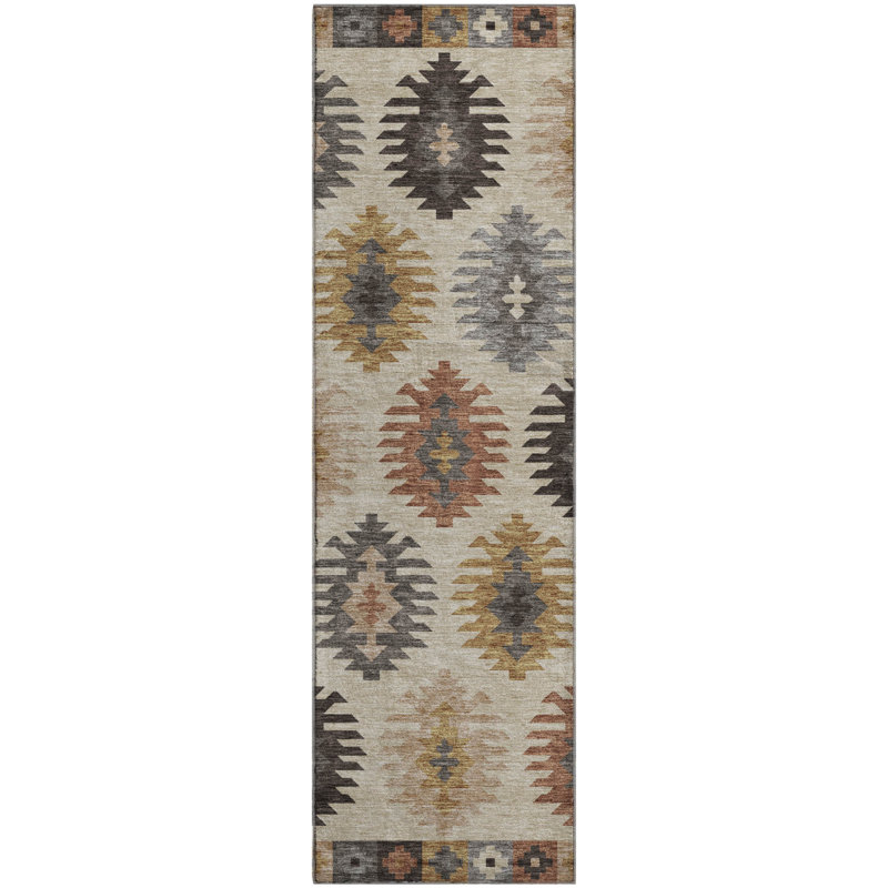 Premium Machine Washable Prisco Beige Rug, Runner 2'3" x 7'6"