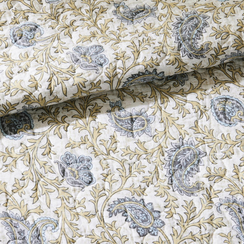 Courtepointe jaune pour chambre double / grand - 6 pièces avec coussins respirants, Jaune
