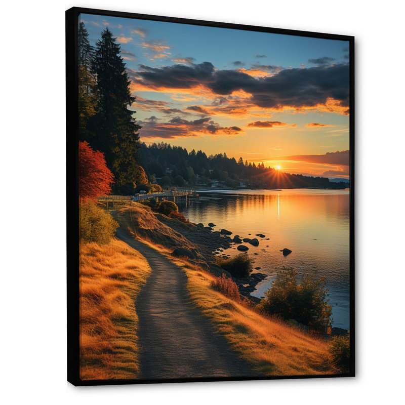 «Washington Landscape I», reproduction sur toile, H 44 po x l 34 po x P 1,5 po, Cadre flottant noir