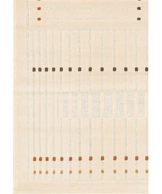 Tapis d'intérieur en polypropylène à motif géométrique brun et beige Veliz