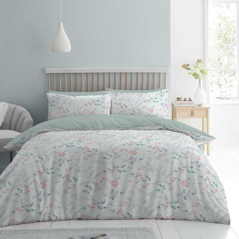 100% Polyester Duvet Cover Set, Lilac, Double Duvet Cover Set + 3 Additional Pieces