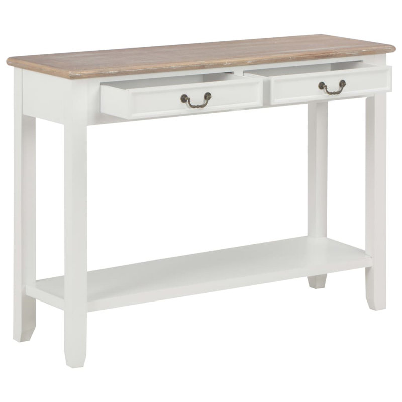 Raymond 110cm Console Table, White, Brown