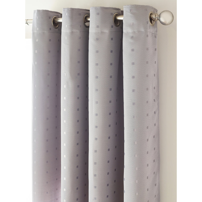 Norush Madison Eyelet Ring Top Curtains, 228 W x 274 D cm, Silver