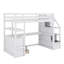 Lit mezzanine avec bureau intégré et étagères-1041867894