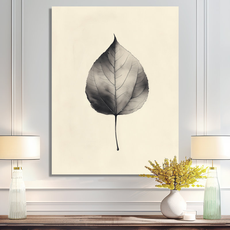 «Shadow Of A Leaf - Leaves», décoration murale en métal imprimé tropical, L 16 po x H 32 po
