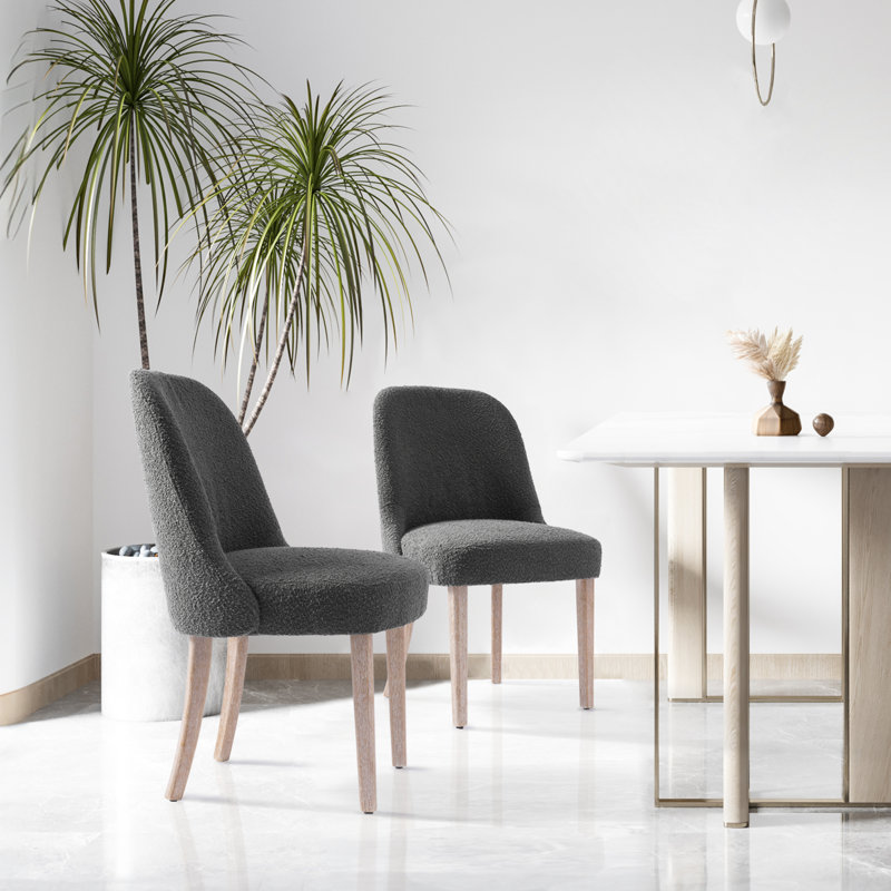 19.5'' H Upholstered Side Chair, Gray, 2