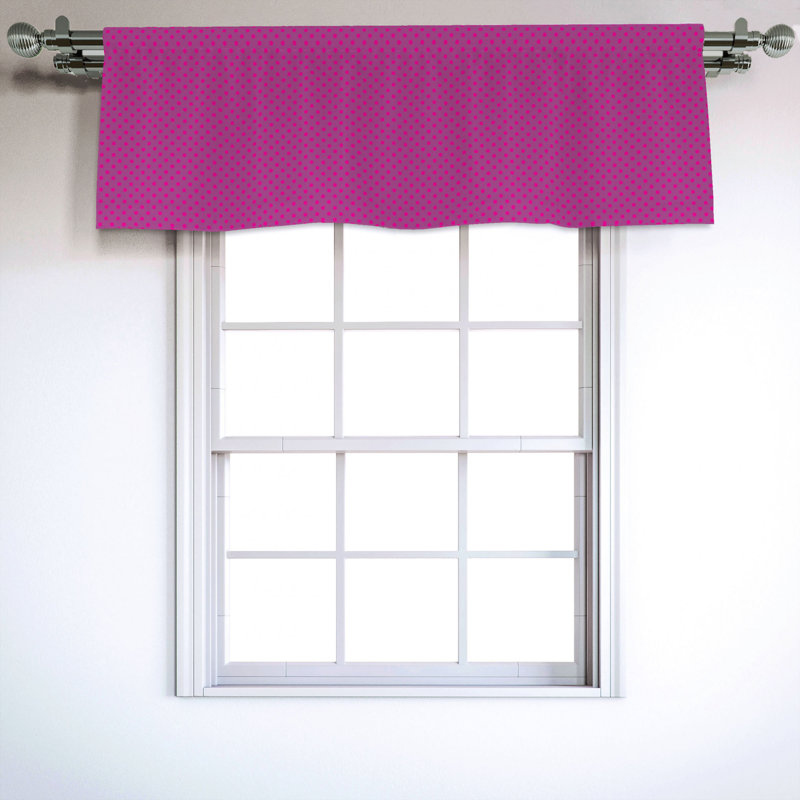 Sateen Polka Dots Ruffled Window Valance