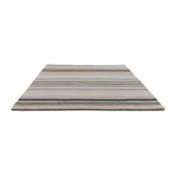 Hand Tufted Wool Striped Area Rug in Steel