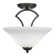 Zilo Semi-Flush 2-Bulbs Shown In Dark Granite Finish With 12" Cayenne Linen Glass