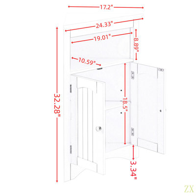 Sideboard Cabinet,Corner Cabinet,Bathroom Floor Corner Cabinet With Doors And Shelves, Kitchen, Living Room,Free Standing Storage Cabinet For Bathroom