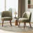 Modern Upholstered Accent Chair with Solid Wood Legs-600978498