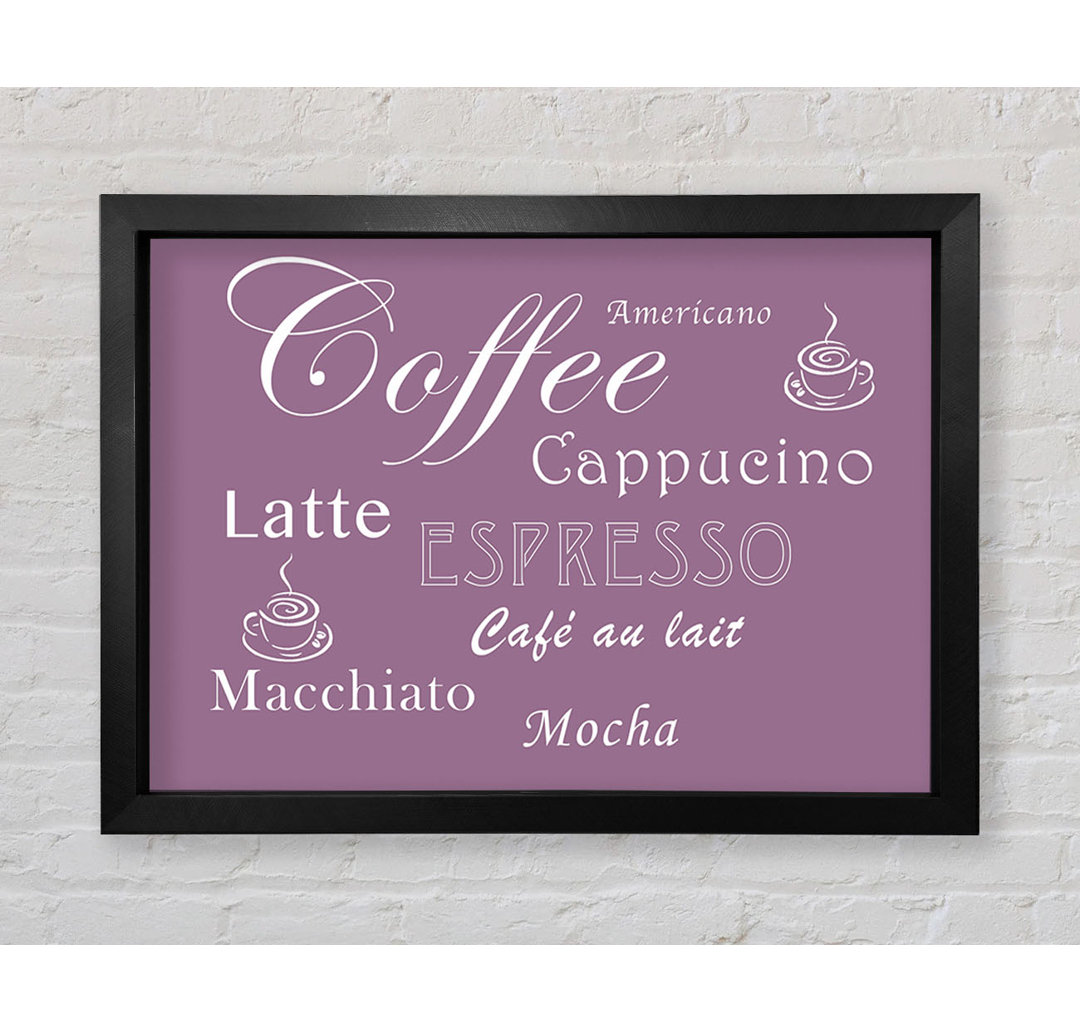 Kitchen Quote Coffee Delight Dusty Pink Gerahmter Druck