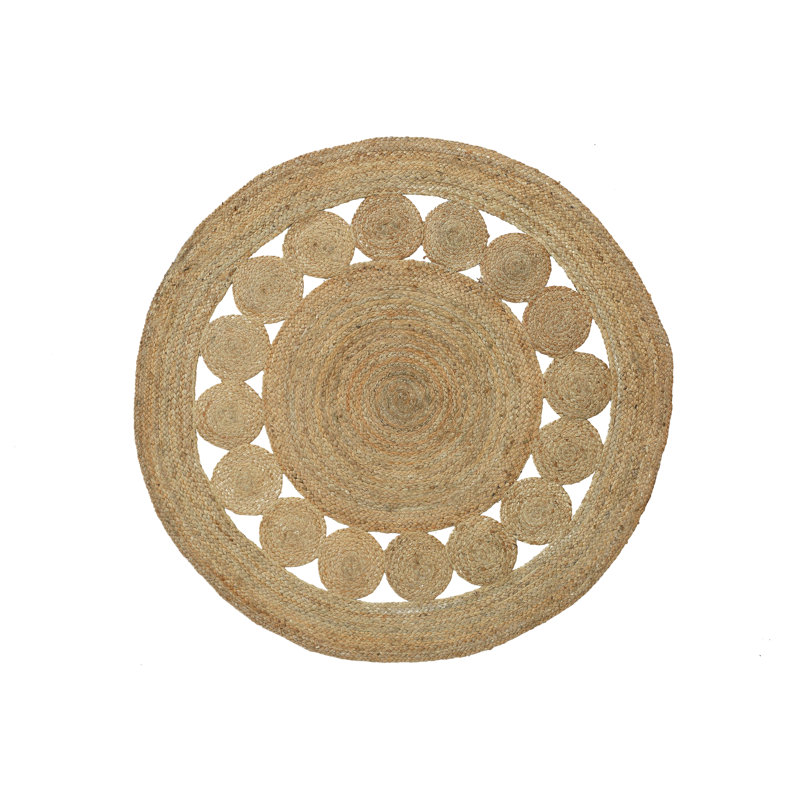 Tapis en fibres naturelles Abani Savoie JUT190A, Rond 4 pi