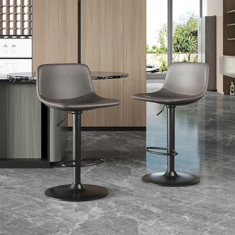 Ensemble de 2 tabourets de bar réglables (seulement chaises de salle à manger), Gris