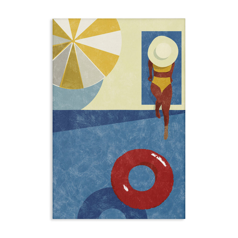 «Summer Poolside Girl» par Victoria Barnes, H 24 po x l 16 po