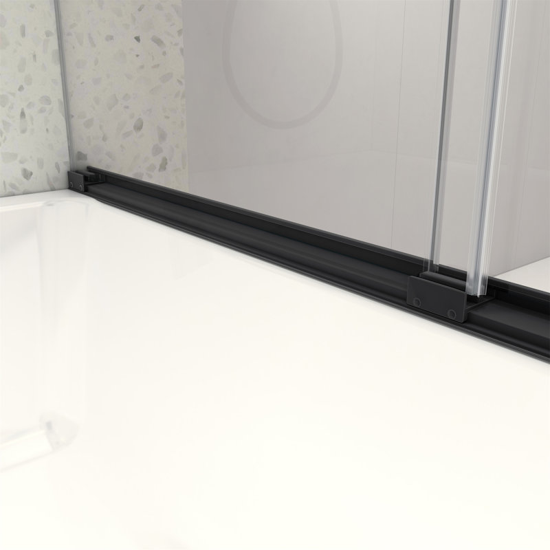 60*76 Inch North American Frameless Double Sliding  Shower Door With Adjustable Soft Closing Function 8Mm Tempered Glass With Nano Easy Cleaning And Stick Explosion-Proof Menbrance