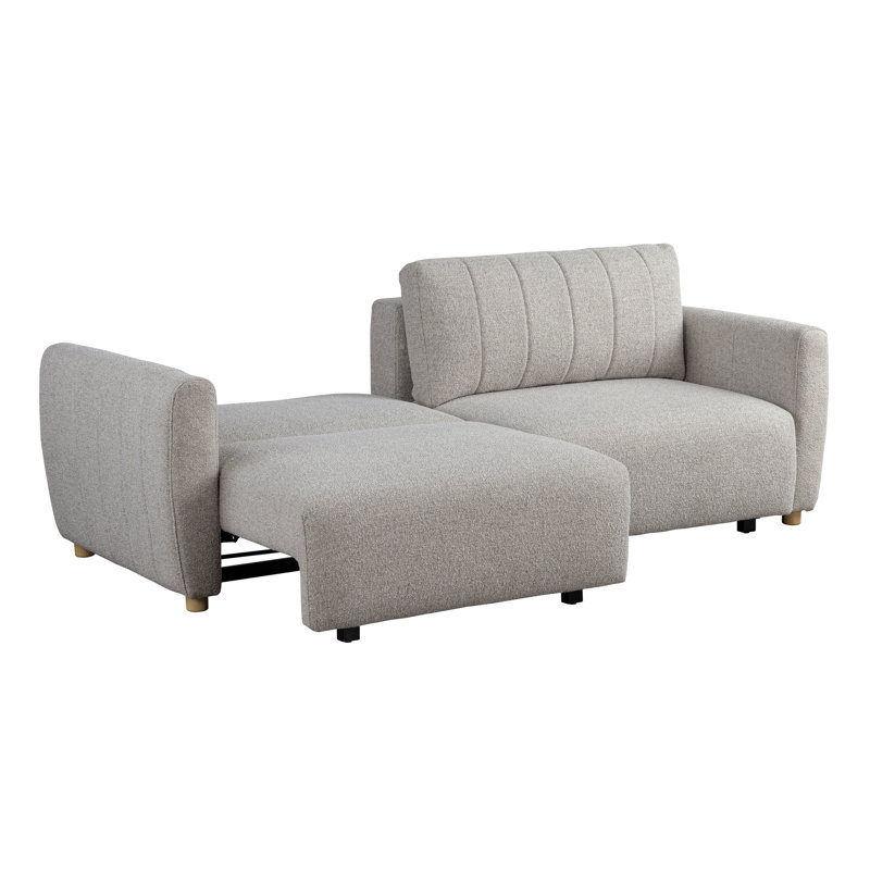 Serta Lowry 91.7" Queen Size Channel Tufted Convertible Sleeper Sofa, Gray