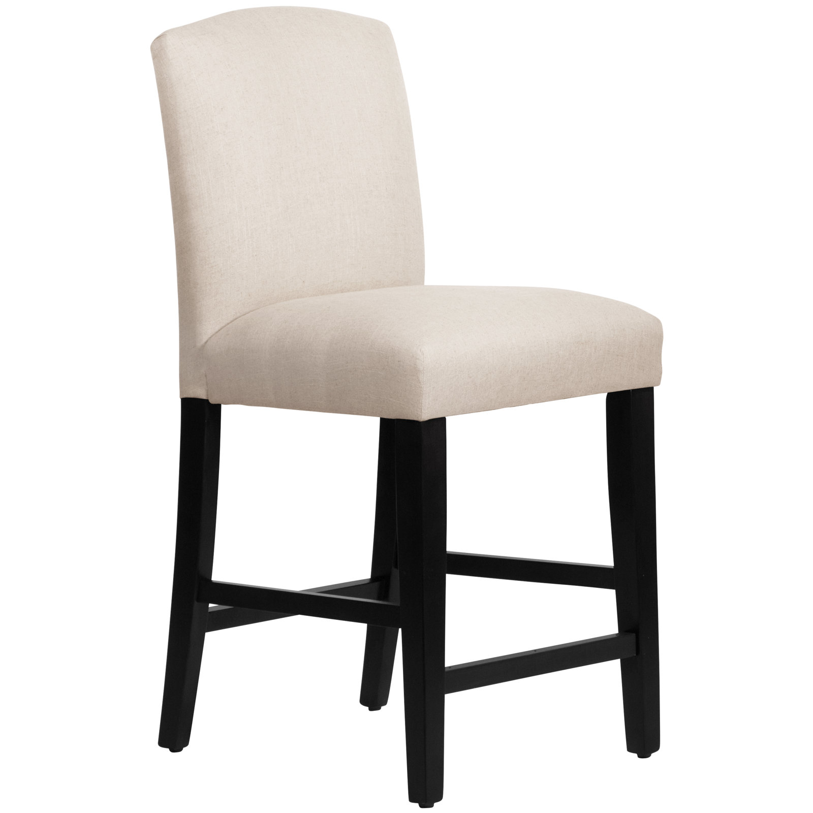 April Bar and Counter Stool, Counter Stool (26" Seat Height), Classic Talc Linen, Black Wood
