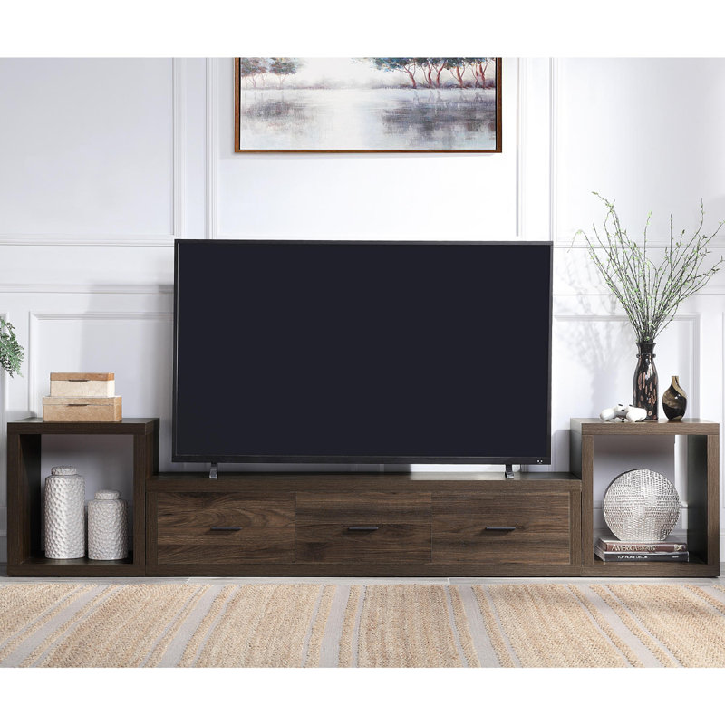 Harel 62'' Walnut Finish Media Console with Storage Cabinet