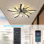 Ventilateur de plafond à intensité variable réversible à DEL 28 po à 6 vitesses avec lumière et télécommande-633069186-633069197