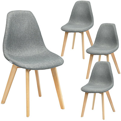Fils Linen Side Chair in Grey by George Oliver