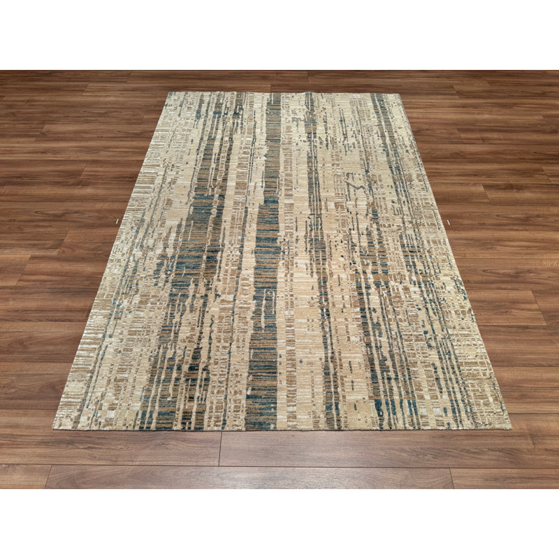 Tapis en laine beige noué à la main Original Original