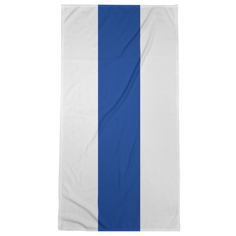 Bath Towel, Off White/Ocean Blue
