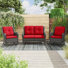 Sumuka 4-Person Outdoor Conversation Set with Cushions