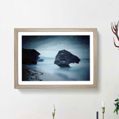 Rock Formations upon a Beach in Barbados - Picture Frame Painting Print