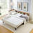 Twin Velvet Daybed with Storage Headboard, Wireless Charging, Trundle Bed and LED Lights-1849692059