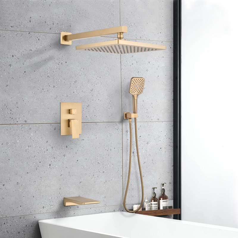 All-In-One Kit with Rough in-Valve, Brushed Gold