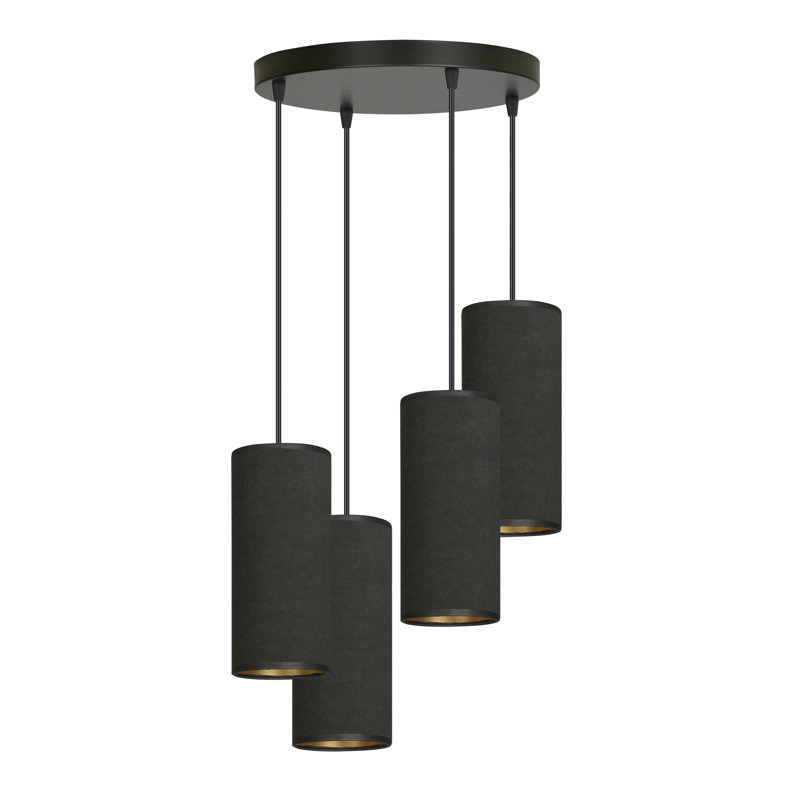Ealidh 4 - Light Steel Cluster Pendant, Black