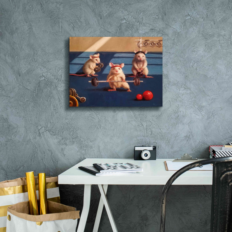 «Gym Rats» par Lucia Heffernan, H 12 po x l 16 po x P 0,75 po
