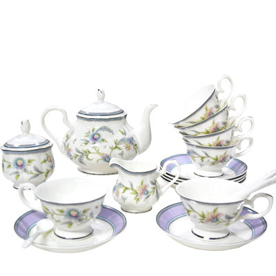 DNGJU 28oz. Floral Teapot Set