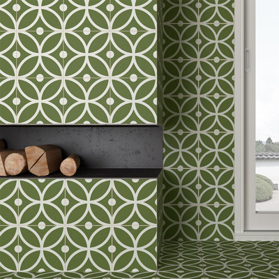 Circa 8" x 8" Geometric Porcelain Tile