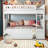 Full Over Full Bunk Bed With Twin Size Trundle, Pine Wood Bunk Bed With Guardrails-1980690323