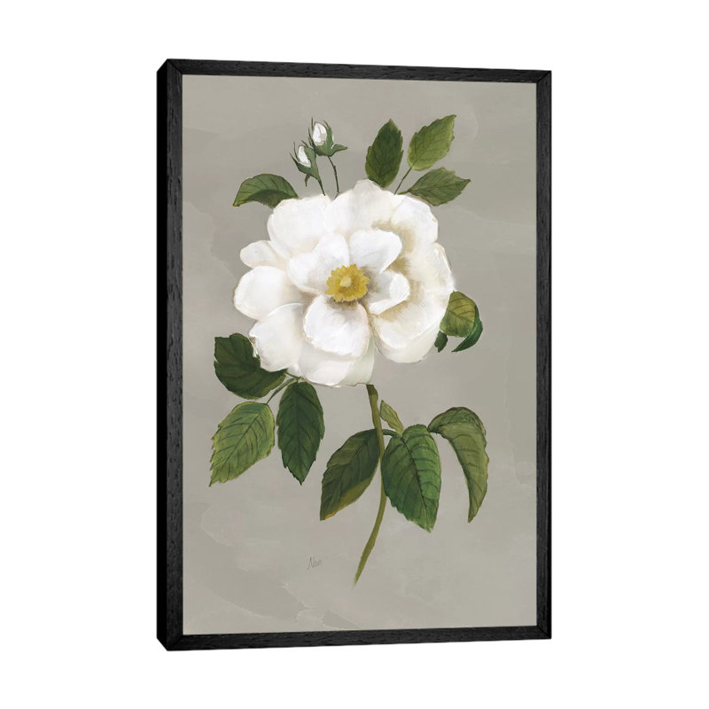 Botanical Garden Rose 1 Piece Painting on Canvas, 152.5 cm H x 101.5 cm W, Black Framed