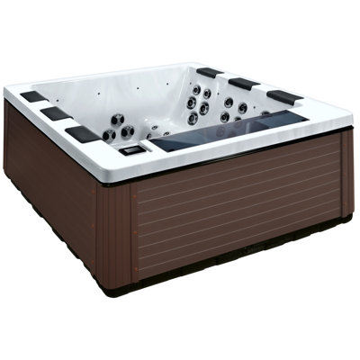 Luxuria Spas 240 Volt 6 Person 57 - Jet Acrylic Square Standard (Hardwired) Hot Tub with Ozonator and Built-In Speaker