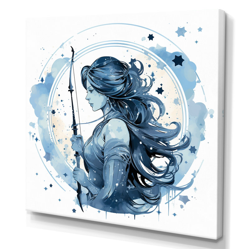 Signe du zodiaque Sagisttarius - impression d'art sur toile, H 16 po x l 16 po x P 1 po, Toile tendue
