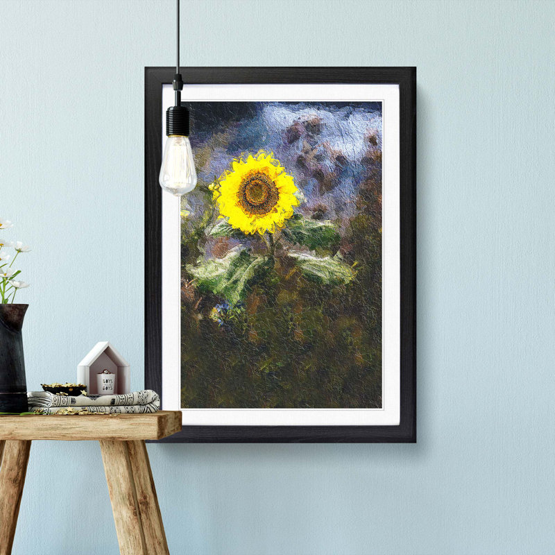 Sunflower - Picture Frame Painting Print, 48cm H x 36cm W x 2cm D, Black Framed