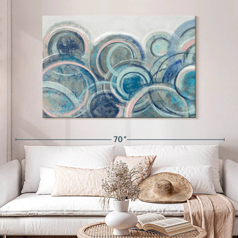 Avery Variation Blue Grey Pink, 34" H x 51" W