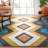 Wynward Hand Woven Wool/Cotton Southwestern Rug in Blue/Orange-675271661