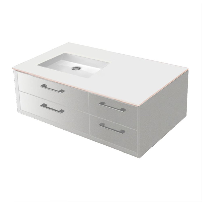 Gemelli 36'' W Vanity Top, Polished White