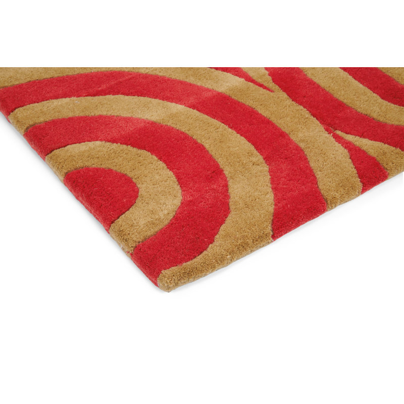 Hand Tufted Wool Geometric Area Rug, Rectangle 3'11" x 5'11"