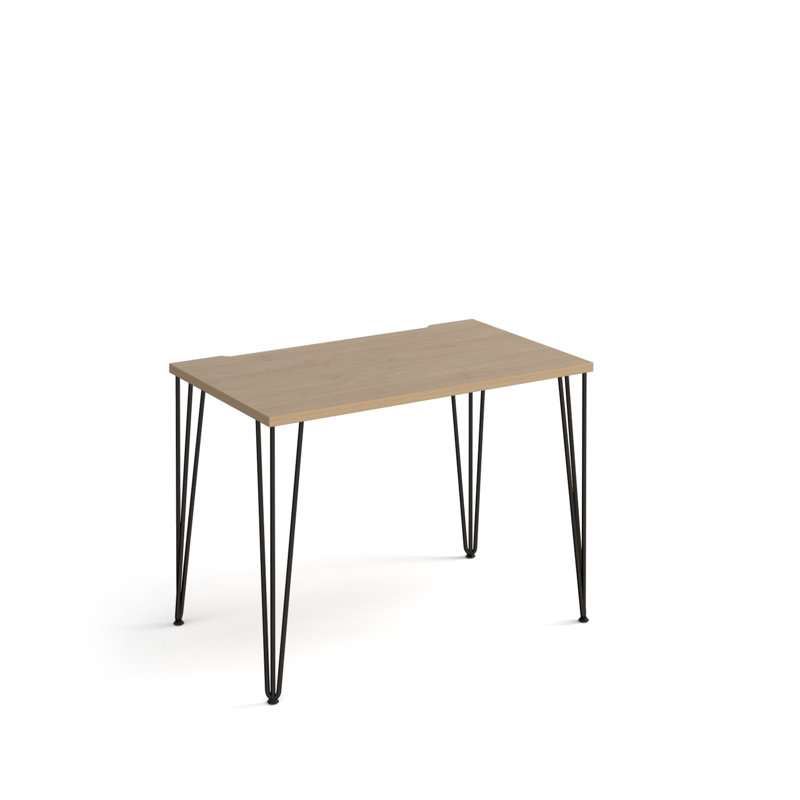 Anek Metal Base Computer Desk, 730cm H x 1000cm W x 600cm D, Kendal Oak
