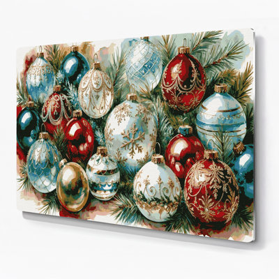 Christmas Vintage Christmas ornament collection Gray Metal Wall Art