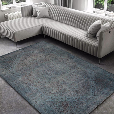 Luxurious Machine Washable Carpet, 100% Polyester, 7.5 x 10.8 Feet | Pile Height: 0.2 Inches, 1850 g/m² | Recycled Poly Cotton Underside, Easy Care, Perfect for Living Room & Bedroom, Soft & Durable Design
