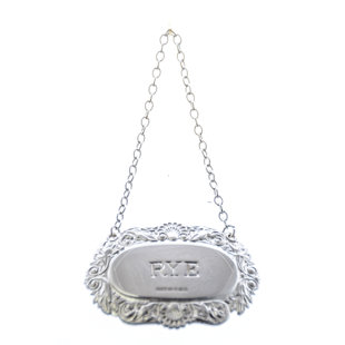 Carafe à décanter Label-Rye, coquille fantaisie et volute, argent